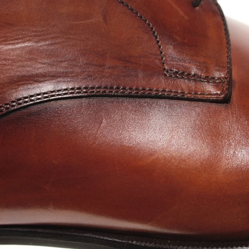 Di Bianco NWD Lace Up Derby Dress Shoes Size 46 (US 13) in Brown Leather